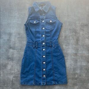 Derek Heart Blue Sheath Mini Dress with Notched Collar